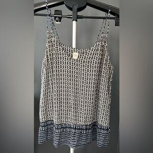 GAP Black, White, and Blue Patterned Flowy Sleeveless Top